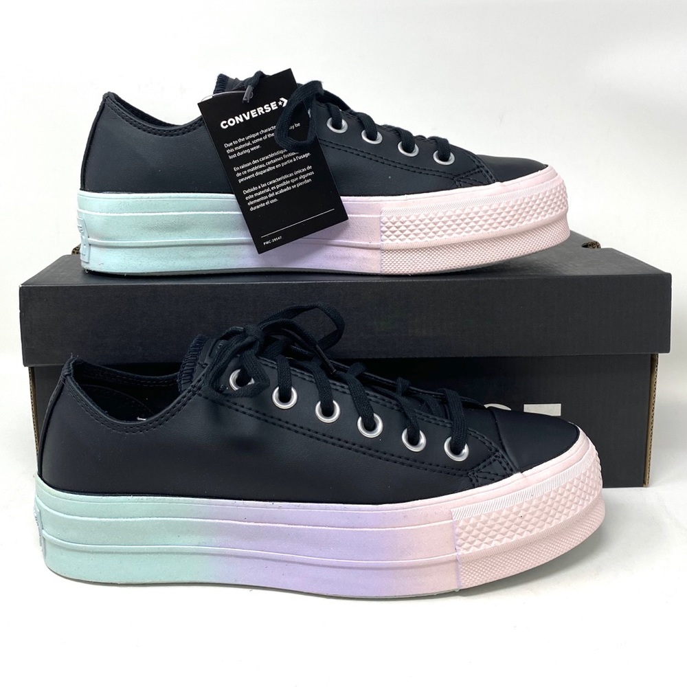 Converse Ctas Lift Leather Platform Black Polar W - Picture 2 of 7